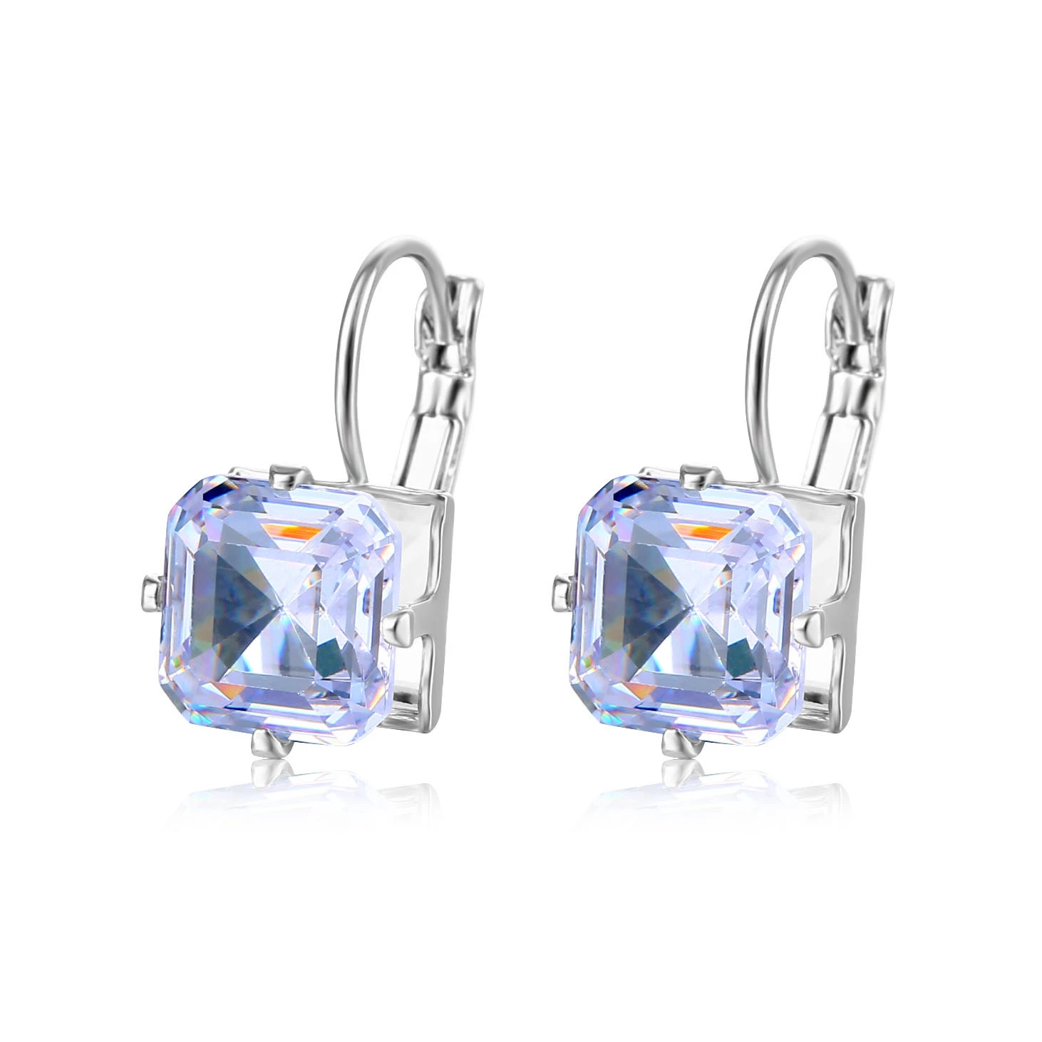 Hainon Earrings for Women White Shiny crystal cheap earrings plated 925 silver Earrings gift wholesale 1