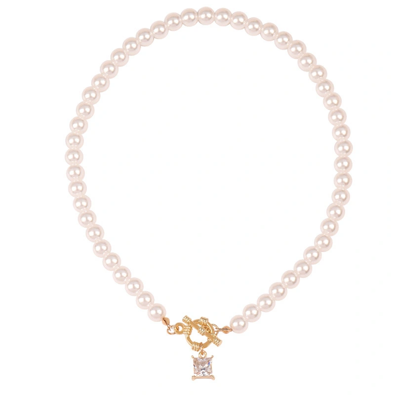 Hainon jewelry Chokers Necklaces square zircon fashion pearl necklace for women Best festival gift 1