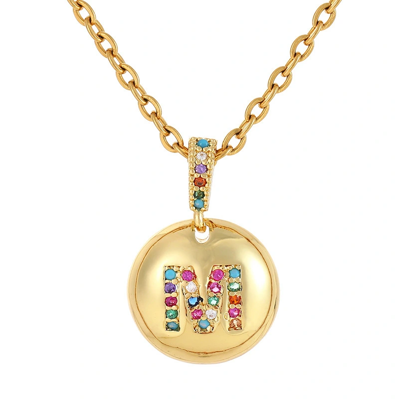 Hainon  Women Custom Initial necklace Letter disc pendant Personalised  necklace for women Bridesmaids Gift for her 1