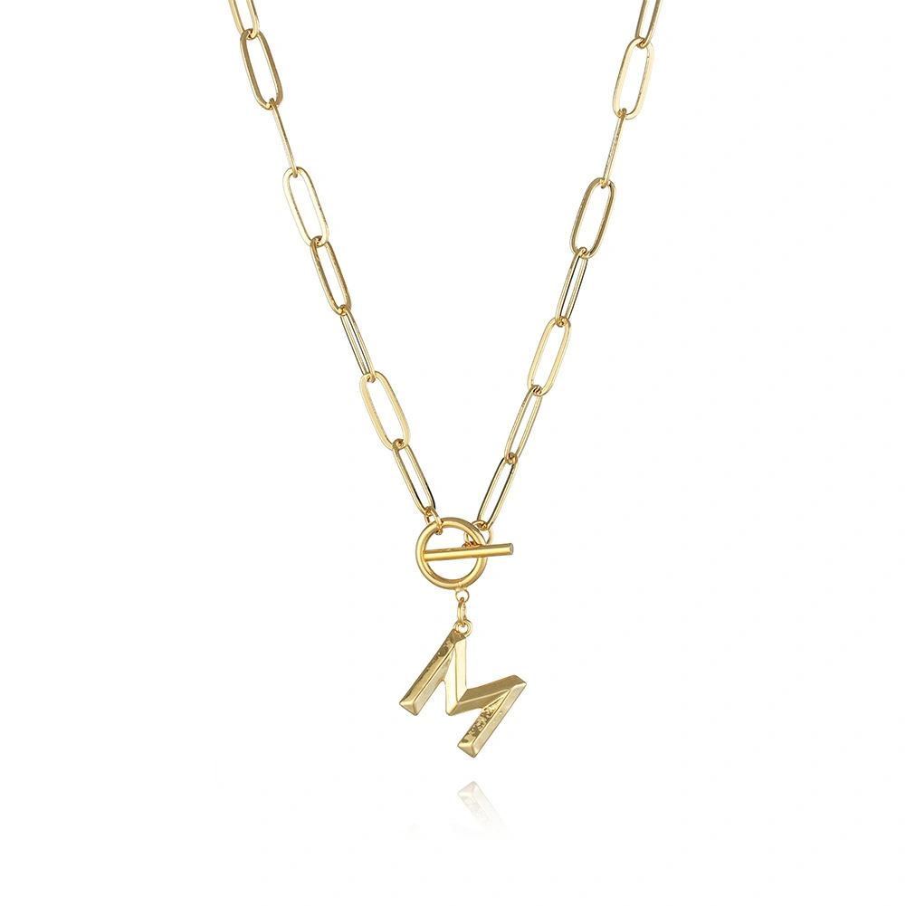 Hainon Gold Plated Letter Necklace for Women Initial Necklace for Girls letter chain necklace gift card 1