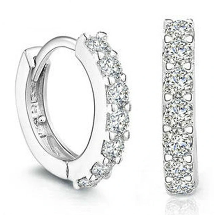 Hainon Best selling twisted silver plated earrings hoop design for lady Ear clip jewelry for women 1