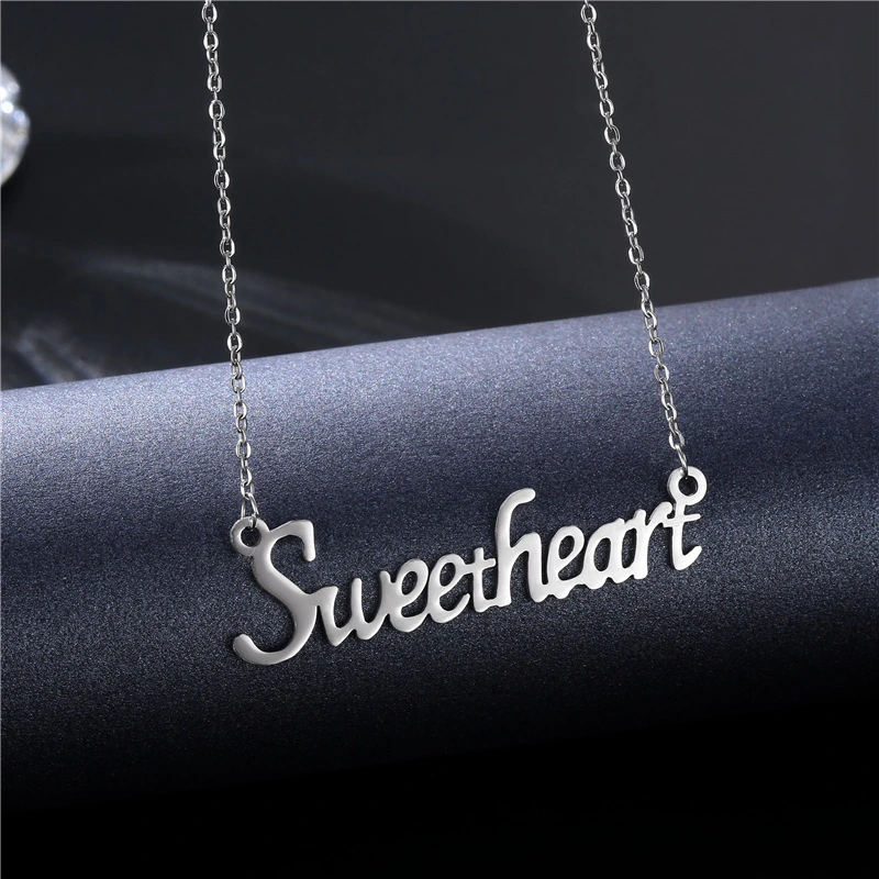 Hainon Fashion jewelry letter necklace sweetheart pendant fashion clavicle chain accessories English alphabet necklace 1