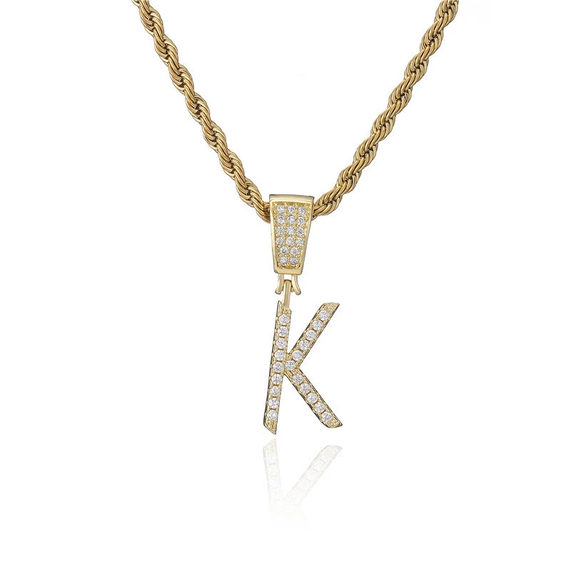 Hainon Jewelry A-Z Initial Letter Necklaces for Women Girls Boys Hip Hop Dancer Personalized gift card 1
