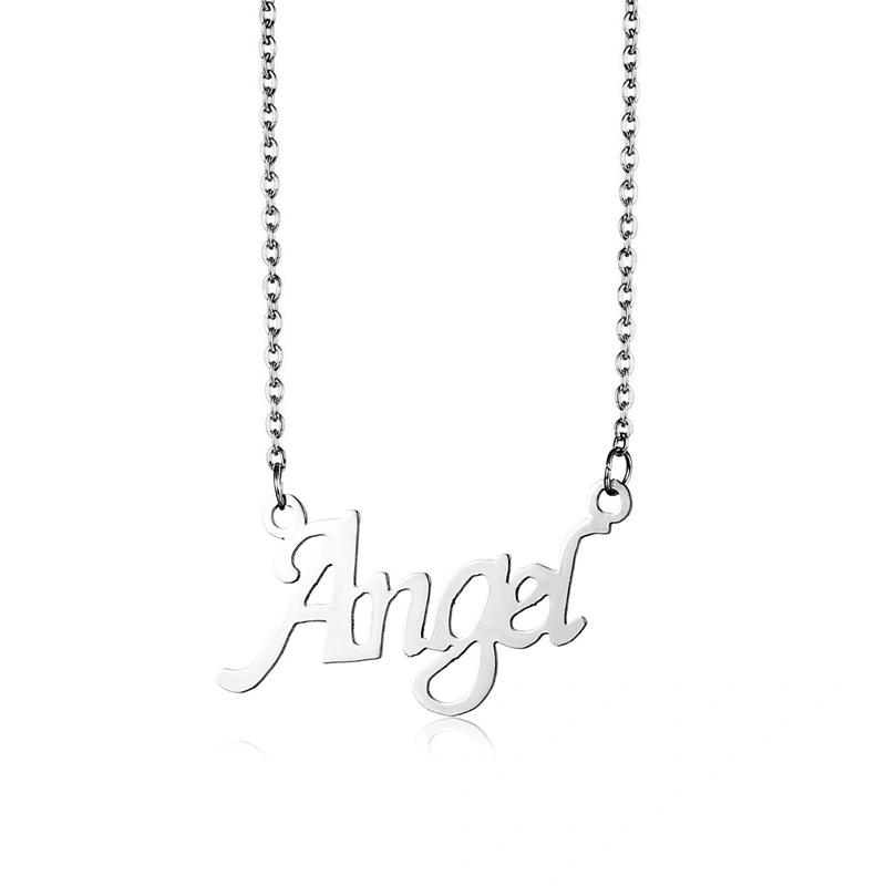 Hainon new fashion Stainless steel English alphabet angel necklace letter clavicle chain fashion personality 1