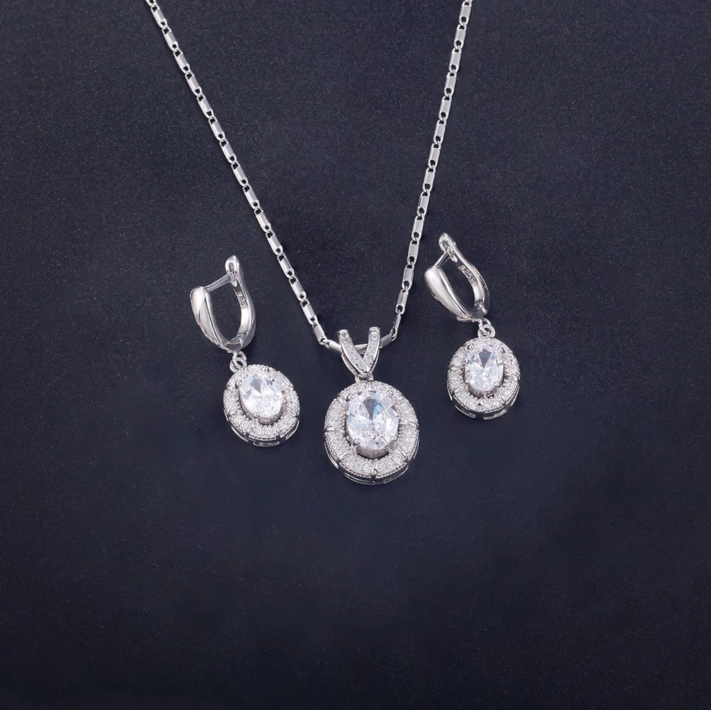 Hainon women jewelry set 2021 white zircon Jewelry for women Birthday Gift Anniversary Present jewelry sets 1