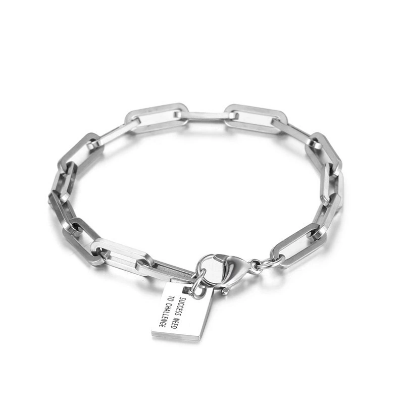 Hainon 2022 New Silver Plated Stainless Steel Mens ID Bracelets Engraving Laser Name Date QR Code Customize Couple Gift 1