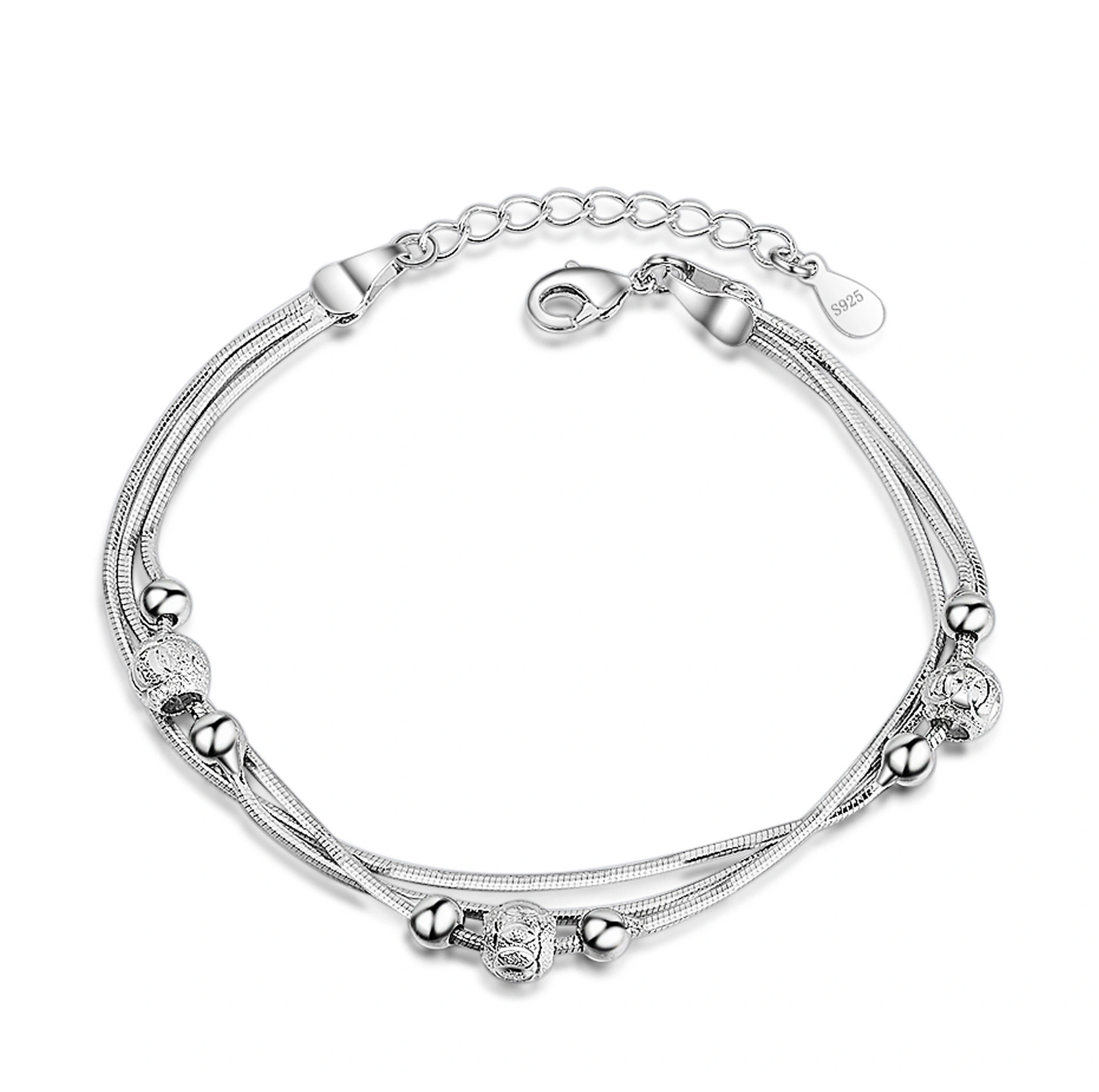 Hainon Bead Bracelet Copper Bracelet Snake Bone Chain Bracelet Fashion Lover gift card flannel bag set 1
