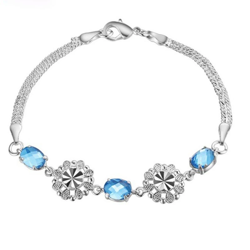 custom design plating 925 sterling silver Bracelet zircon beads bracelet 1
