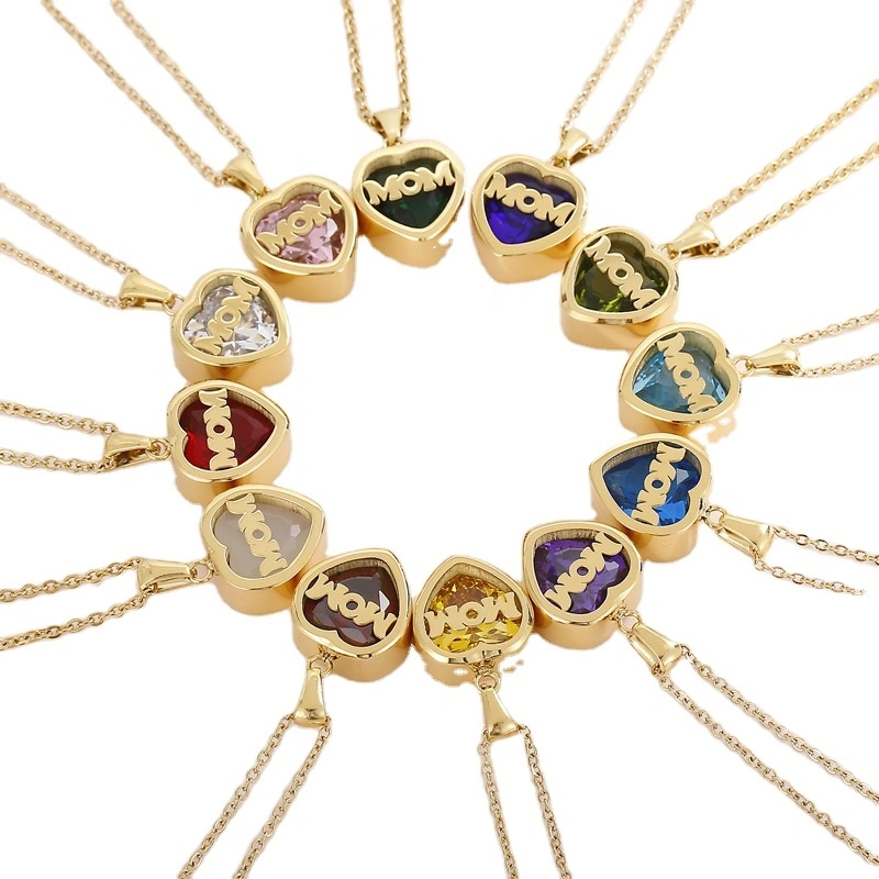 Hainon Gift For Mom Pendant Necklace For Women Love Heart Jewelry Necklace Mother's Day Necklace Custom Wholesale 1