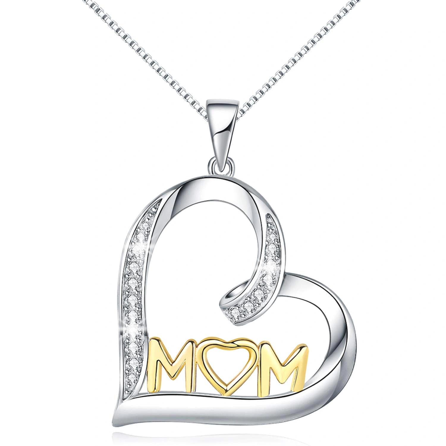 Hainon Custom 18K Gold Plated Mom Necklace Letter Necklace Gift for Mom Mother Jewelry 1