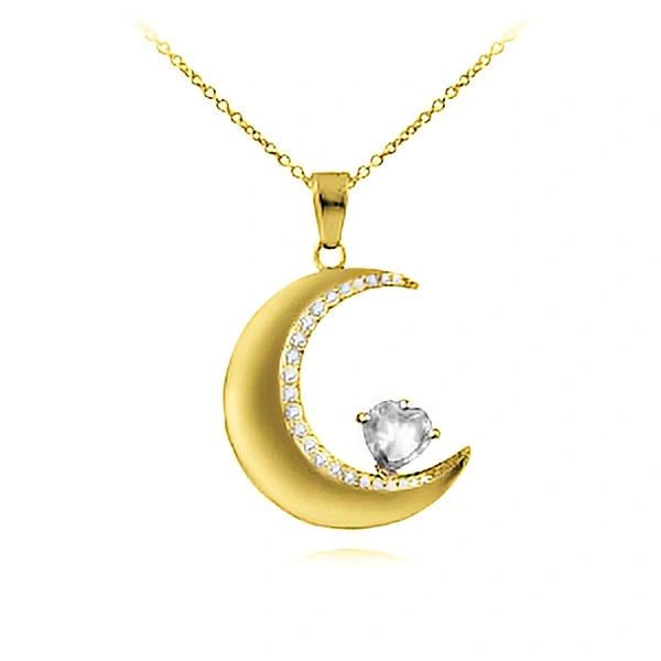 Hainon fashion brass pendant necklace women Moon heart customized necklace 2022 creative jewelry 1