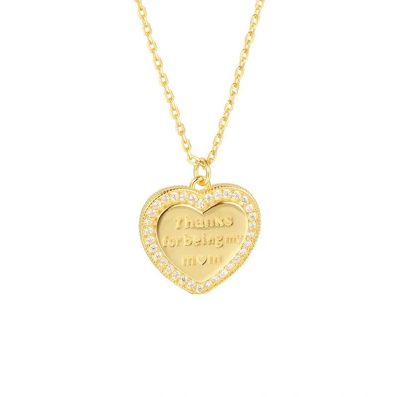 Hainon 925 sterling silver necklace Thanks for being my mom Heart necklace Thanksgiving gift 1