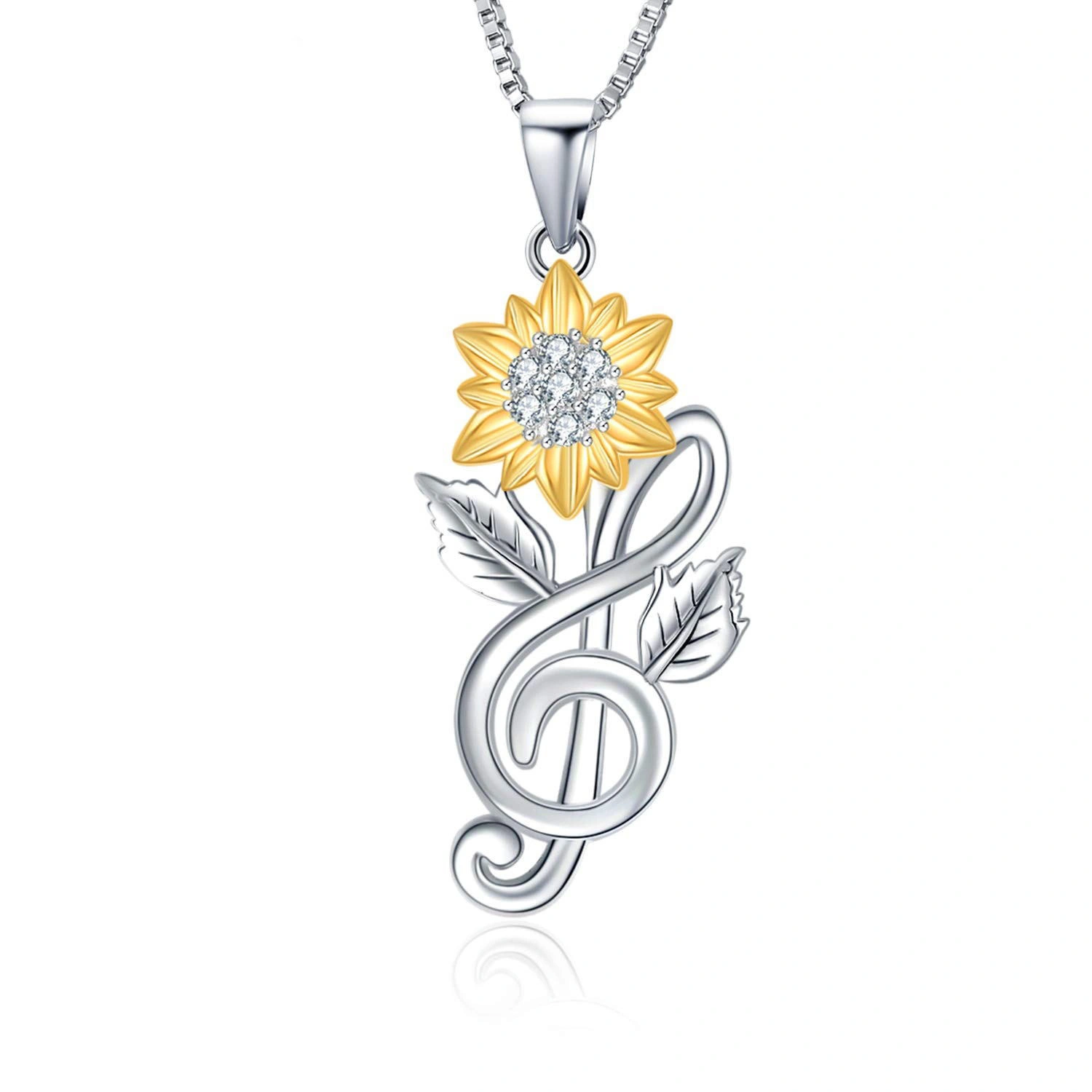 Hainon Fashion Necklace Gold Plated sunflower Link Chain women silver plated jewelry gift Mother's Day Pendant Necklace2 1