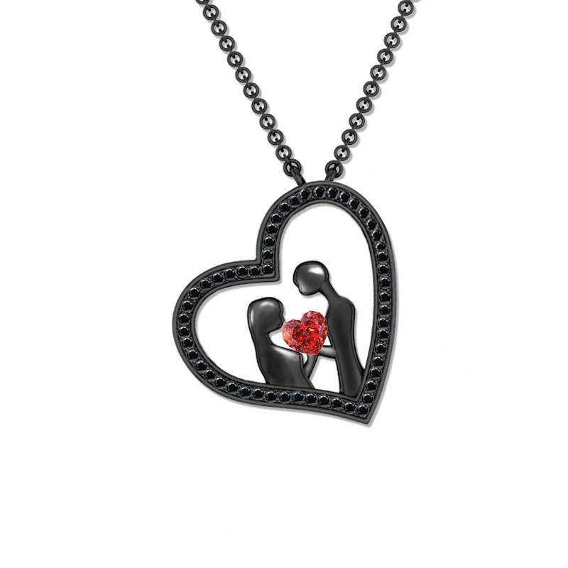 Hainon fashion heart tennis Pendant Necklaces for Women Forever Love herringbone necklace Jewelry Gifts for Wife Couple necklace 1