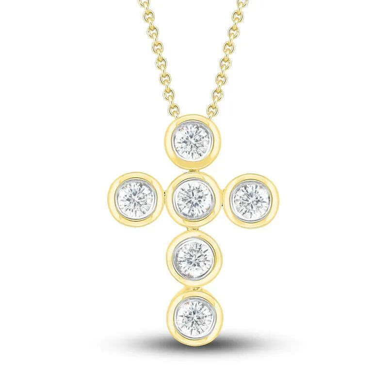 Hainon 2022 hot sale golden cross zircon necklace  wholesale for woman 1