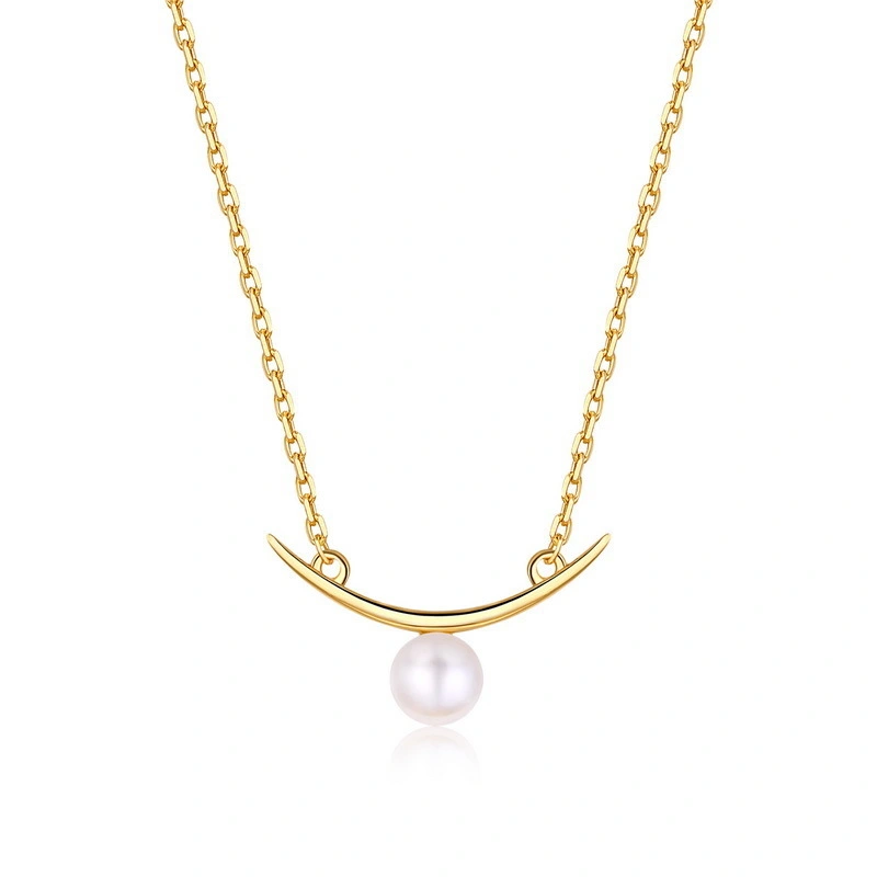 Hainon Wholesale Pendant Necklace for Women Unique 18k Gold Plated Pearl Chain Jewelry New Design Fashion Necklaces 1
