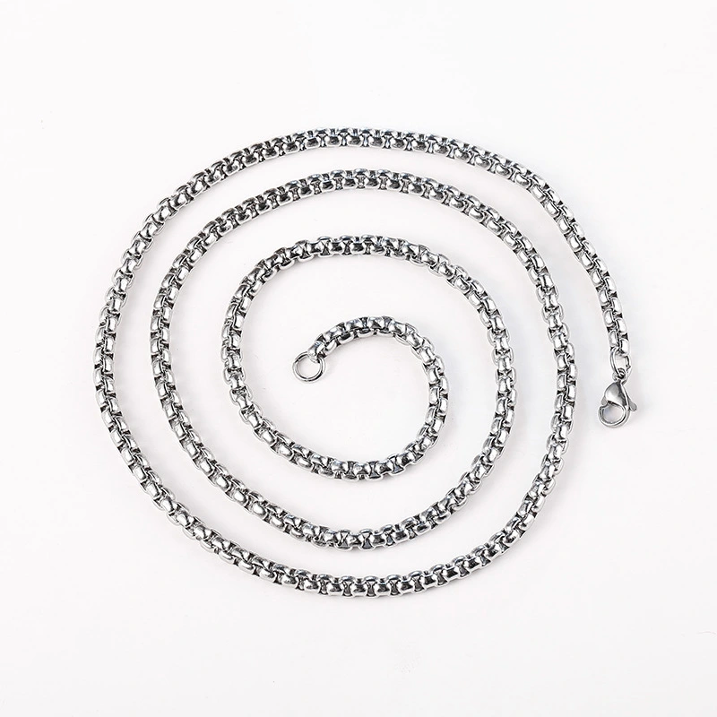 Men's Long Necklaces Men Chains Accessories Factory 316L Stainless Steel Chinese Trendy Latest Necklace Designs Steel Color 3mm 1