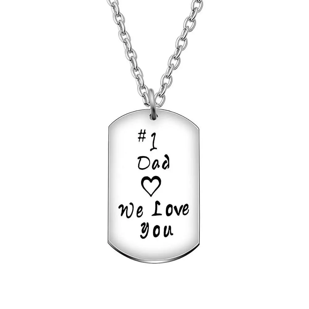 Hainon father necklace dad we love you stainless steel jewelry necklace Father's day gift custom necklace instock wholesale 1