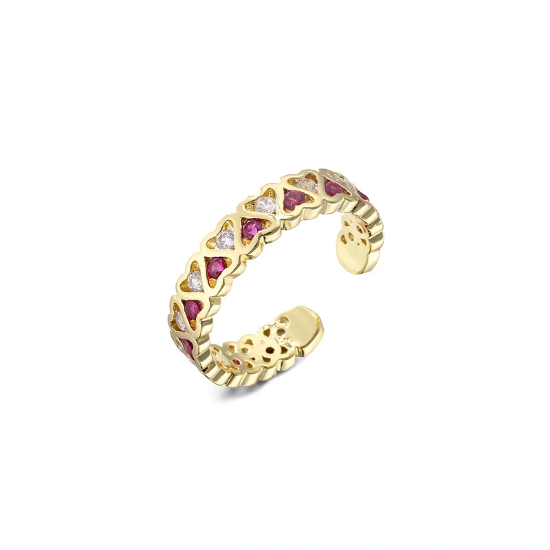 Hainon Wholesale zircon jewelry heart ring female trendy design index finger ring for wedding 1