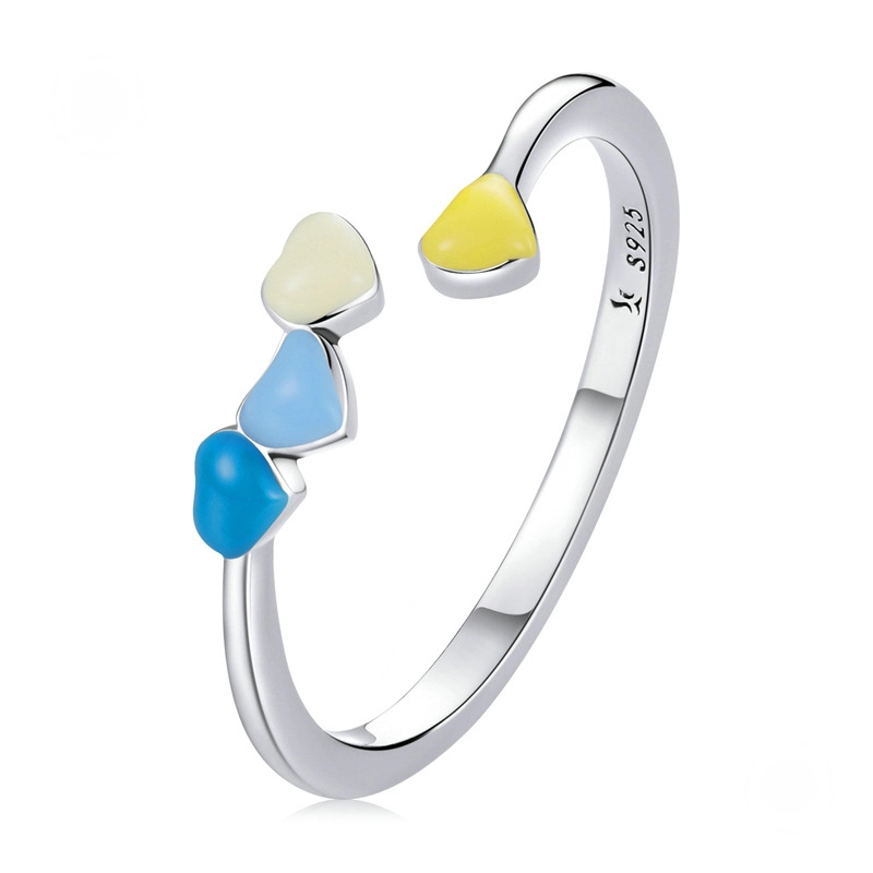 Hainon European and American s925 silver heart ring fashion jewelry for girl wholesale engagement ring 1