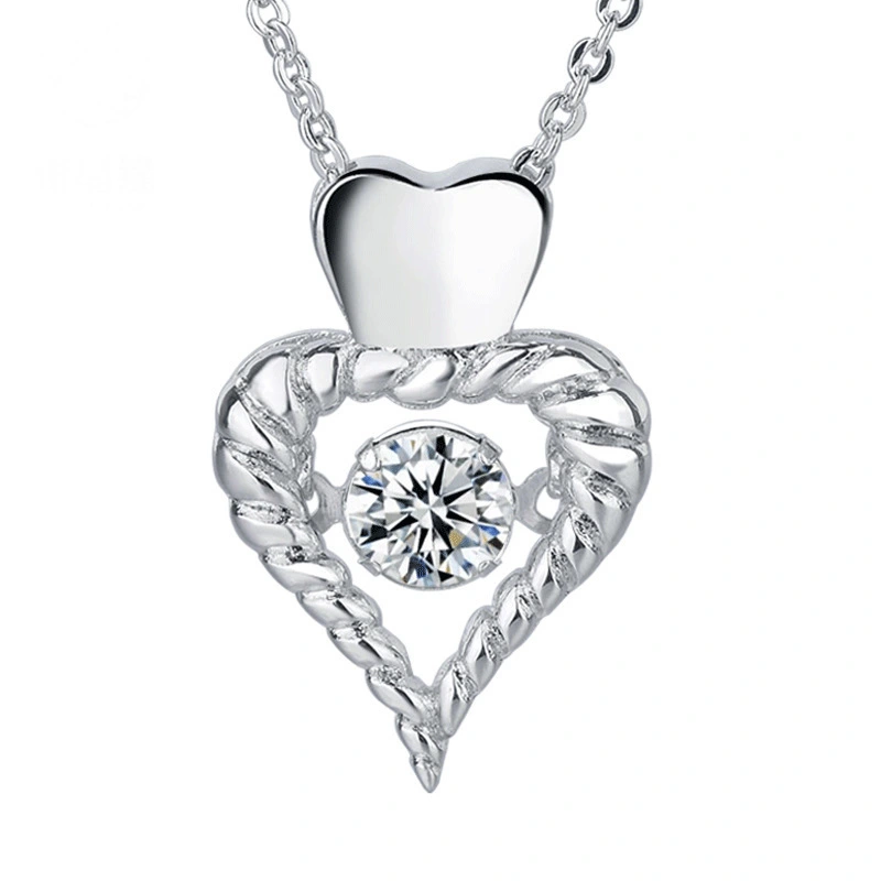 Hainon Zircon Heart Necklace For Women Double Love Heart Necklace Valentine's Day Necklace Wholesale Supplier 1