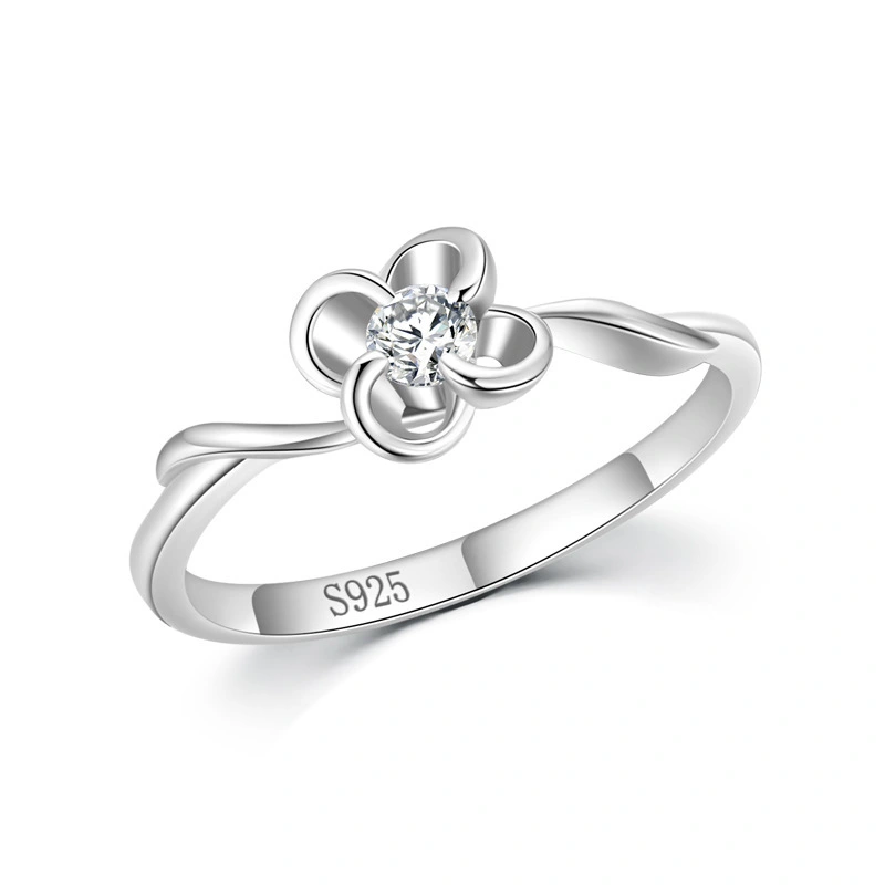 Hainon 925 sterling silver ring flower shiny zircon Micro inlaid rings women wedding jewelry wholesale 2022 1