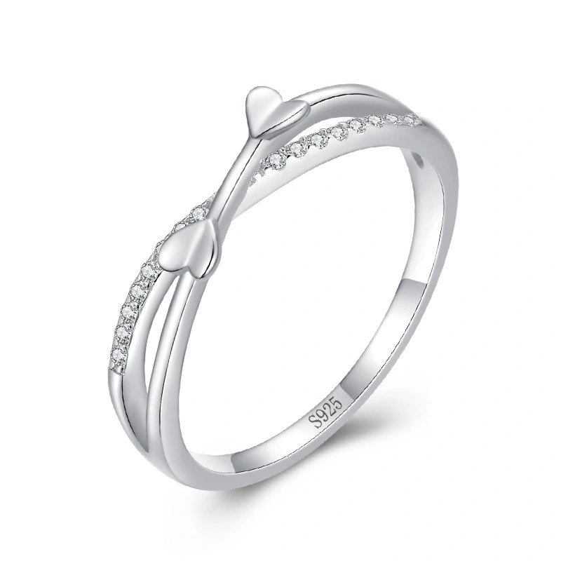 Hainon 925 sterling silver ring cross heart zircon Micro inlaid rings women wedding jewelry wholesale 2022 1