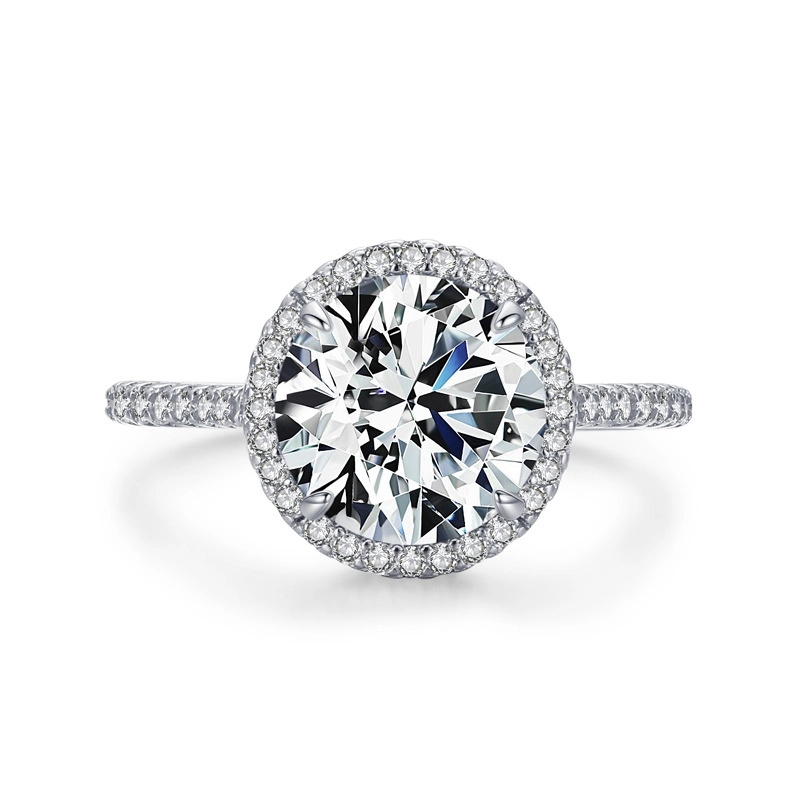 Hainon 925 sterling silver ring 9mm shiny zircon Micro inlaid rings women Valentine's Day jewelry wholesale 2022 1