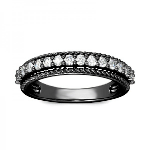 Hainon fashion black ring Women's Engagement Ring Adjustable Rings Jewelry for Women gift card flannel bag set 1