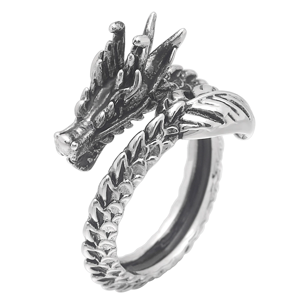 fashion jewelry design Retro style Dragon men Ring Jewelry Black gold plating wholesale 1