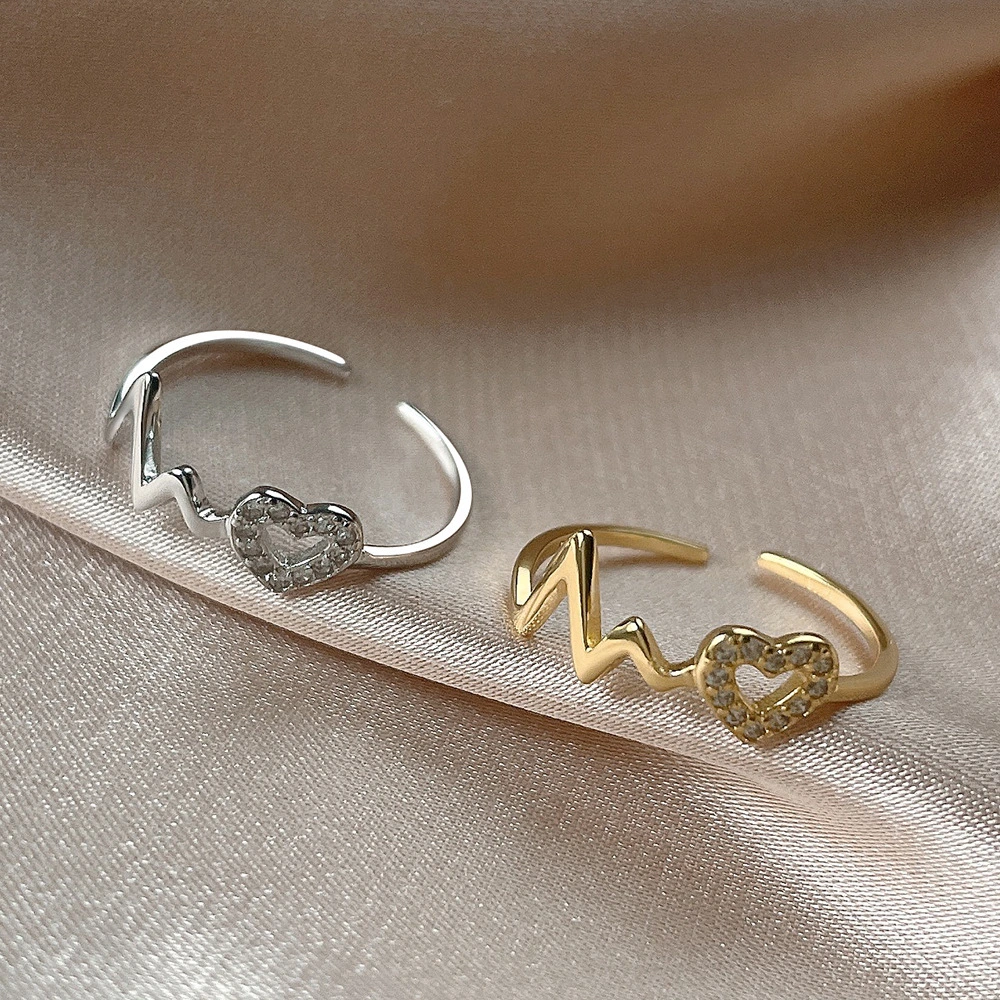 Hainon European and American love Ring s925 silver heart zircon ring fashion jewelry for girl wholesale 1