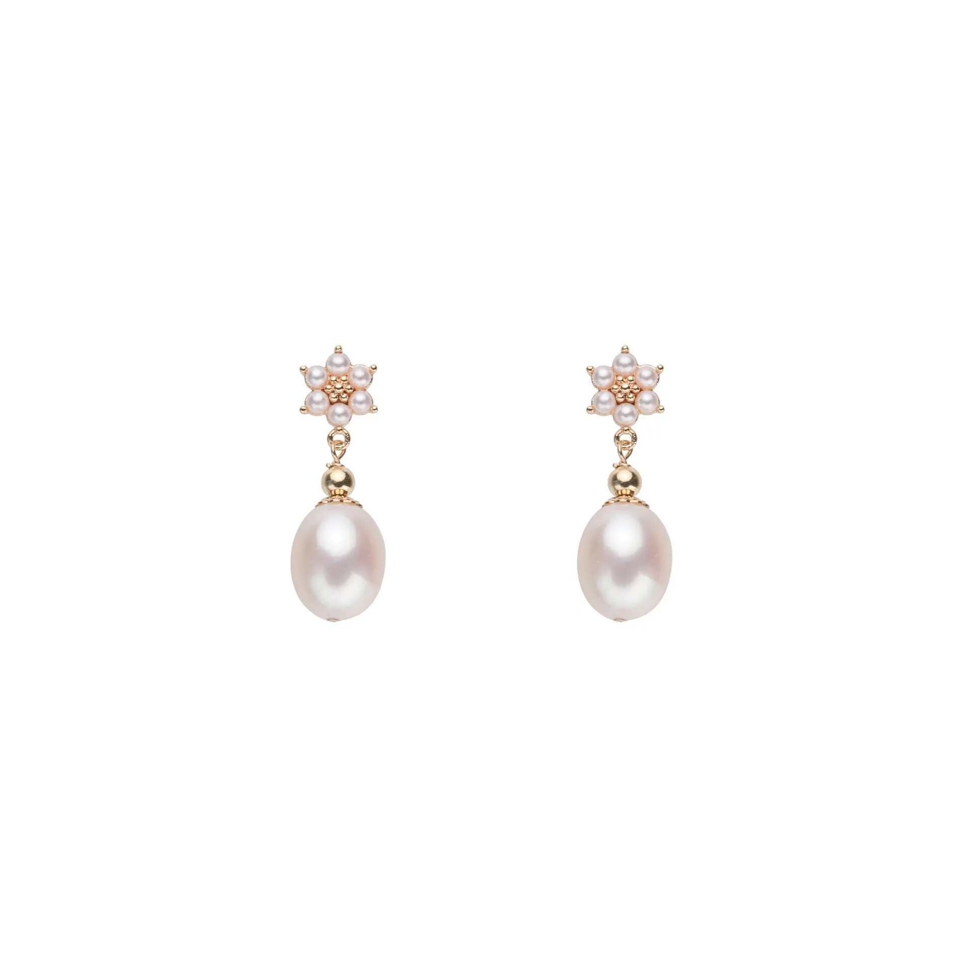 Hainon Vintage French retro natural freshwater pearl earrings exquisite 925 silver needle jewelry for women 1