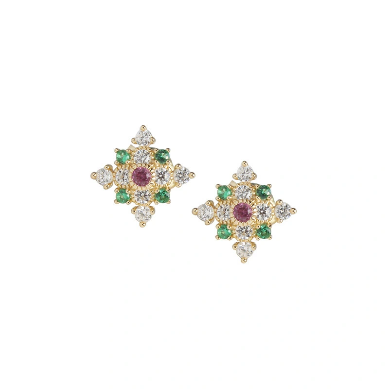 Hainon Vintage S925 sterling silver retro green earrings creative design gift for women new jewelry 1