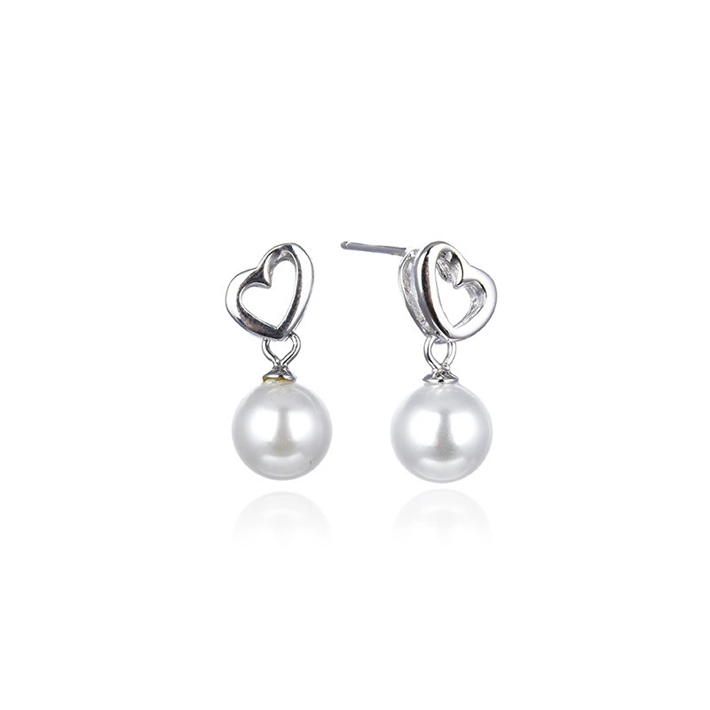 Hainon Love pearl s925 silver earrings elegant temperament commuter earrings wholesale Gift card flannel bag set 1