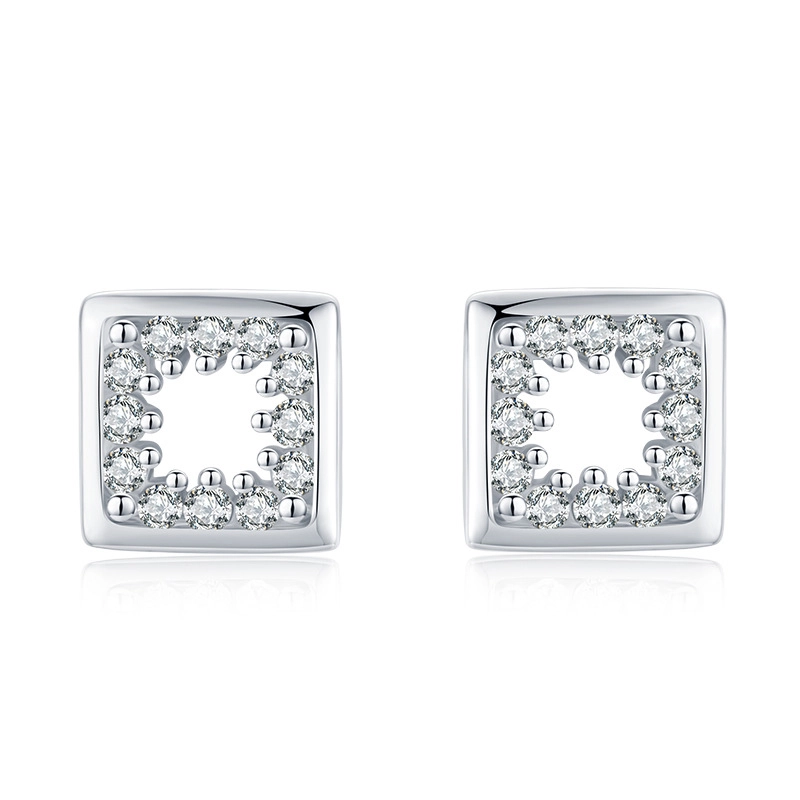 Hainon wholesale s925 silver earrings female temperament zircon all match earrings Gift card flannel bag set 1