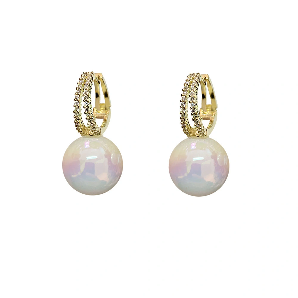 Hainon 2022 Creative Personality earrings women Mermaid Pearl Colorful Flash pearl earrings Fashion romantic gift Jewelry 1