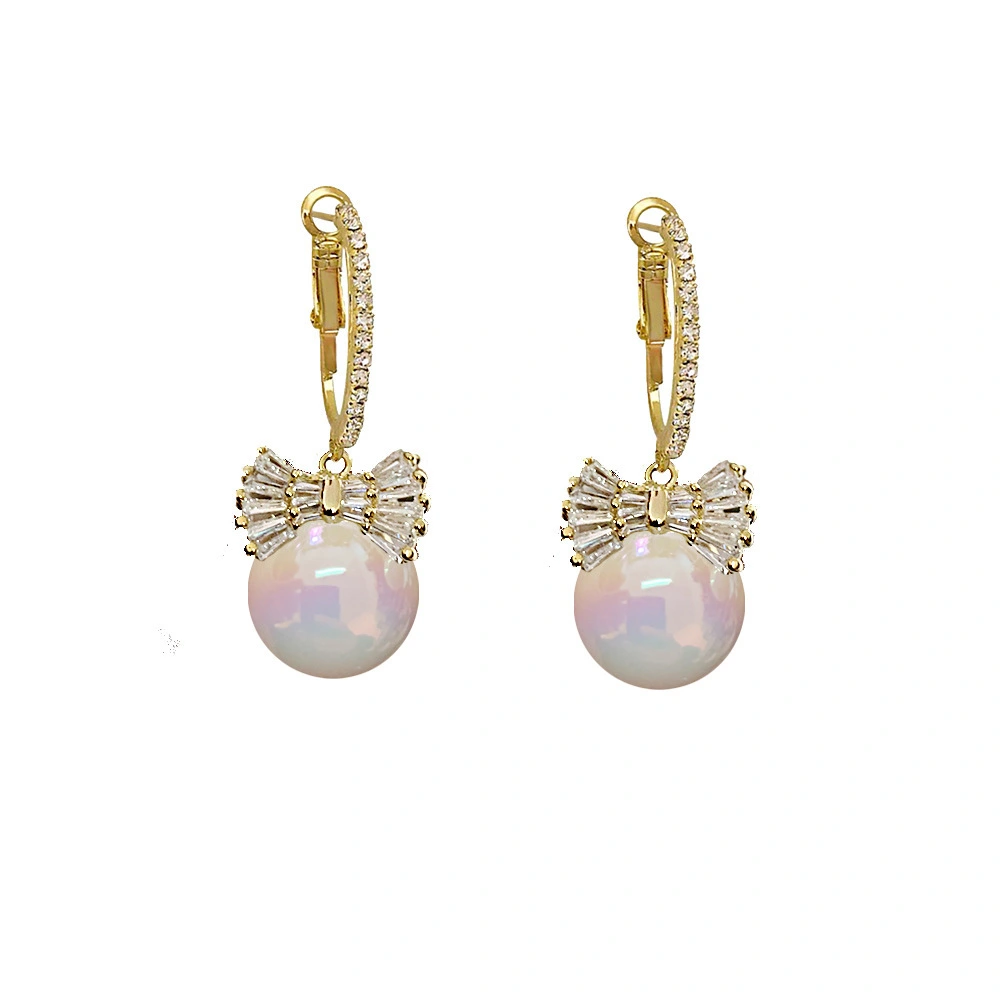 Hainon 2022 new earrings women Mermaid Pearl Colorful Flash pearl earrings Personality romantic gift Jewelry 1