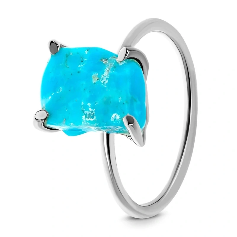 Hainon 925 Sterling Silver Ring Women Irregular Geometric Lake Blue Moonstone Rings For Women Wholesale Supplier 1