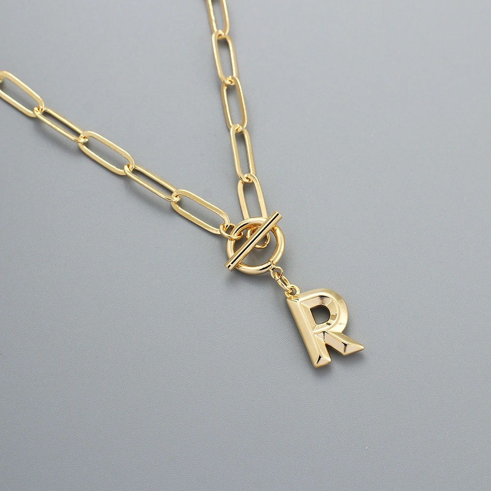 Hainon Gold Plated Letter Necklace for Women 26 Initial Necklace for Girls letter chain necklace gift card 1