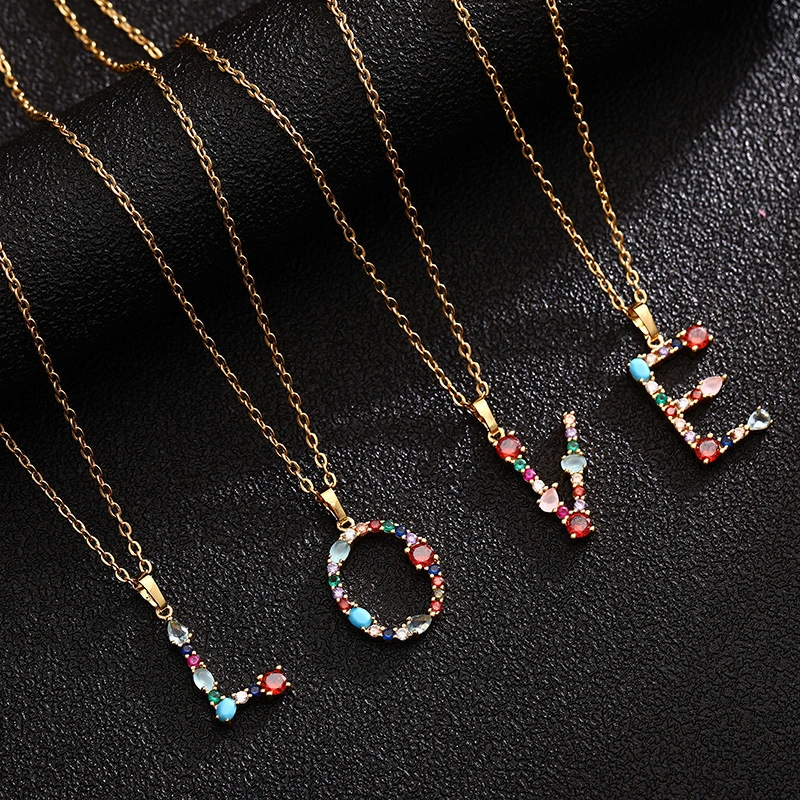 Hainon Initial Necklace Stainless Steel  Letter Necklace Personalized Name Necklace for Girls Gift card 1