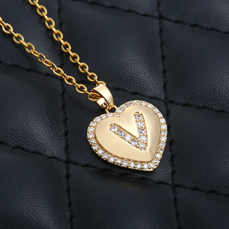 Hainon fashion necklace A-Z Initial heart Pendant Necklaces jewelry for Women Letter Necklaces 26 Capital 1