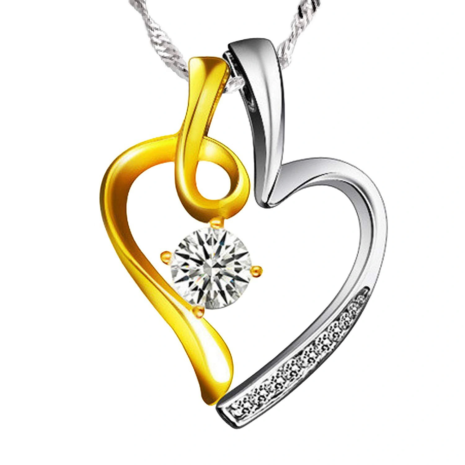 Hainon Mom diamond 18k gold Pendant necklace for Women Love Heart Mom Birthday Mother's day Gifts Necklace Custom 1