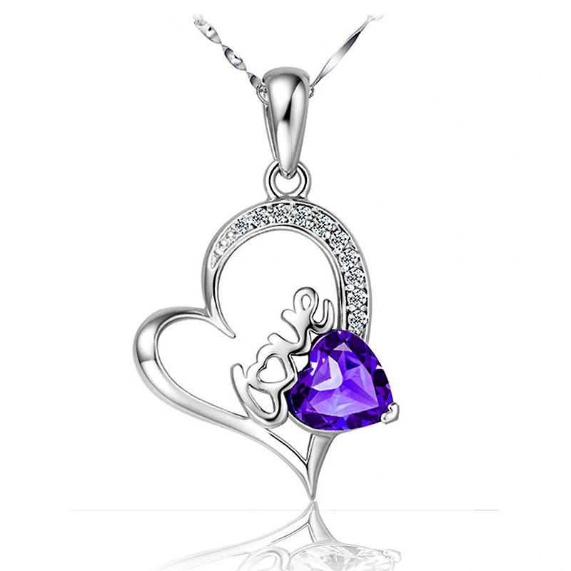 Hainon 2022 Fashion necklace female pendant heart LOVE short clavicle chain accessories necklace jewelry 1