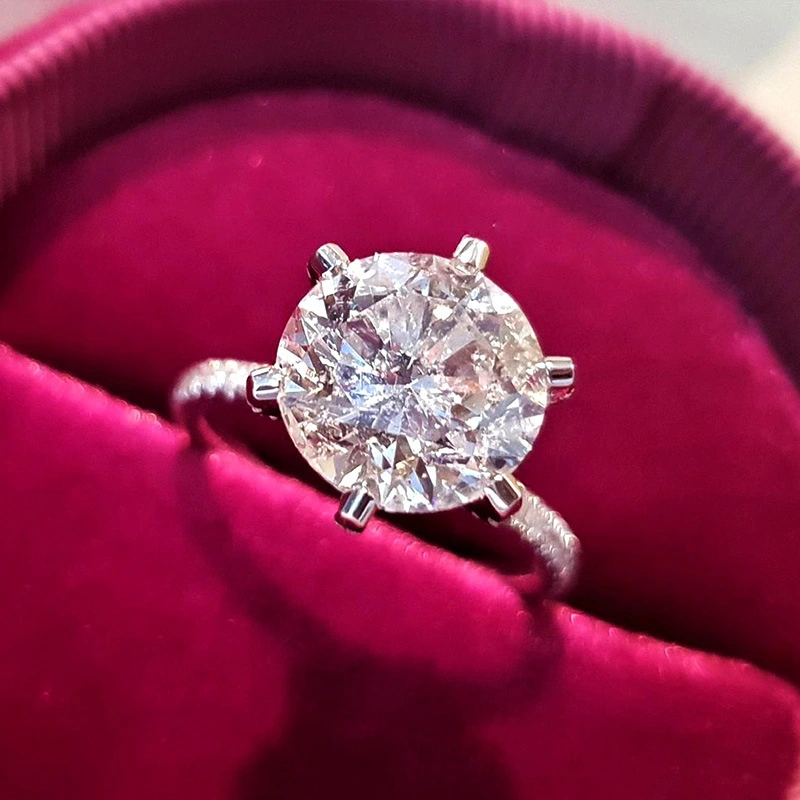 2021 summer women's ring shiny round Crystal Birthstone jewelry Rings Engagement Rings 1