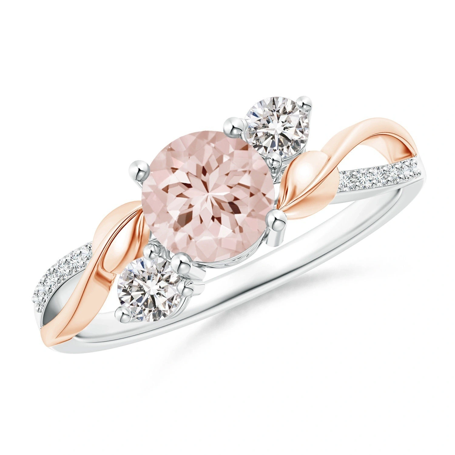 Hainon New Jewelry wholesales Color-separated Rose Gold Plated Leaf Zircon Ring Ladies Jewelry Accessories Jewelry 1