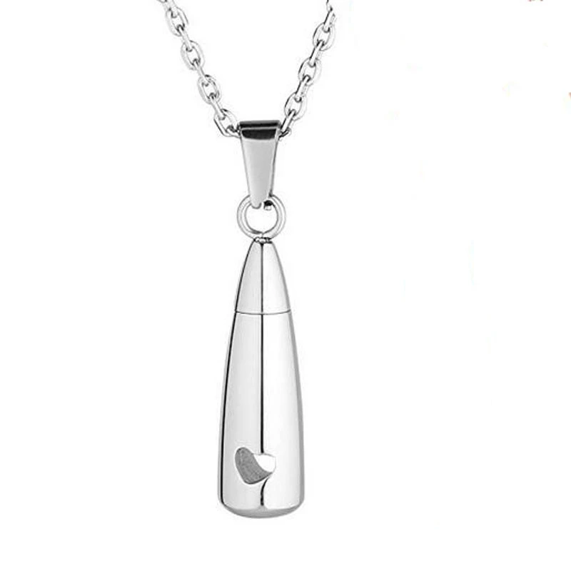 Hainon Hot sale stainless steel water drop peach heart Keepsake Memorial Ashes Jewelry flannel bag set 1