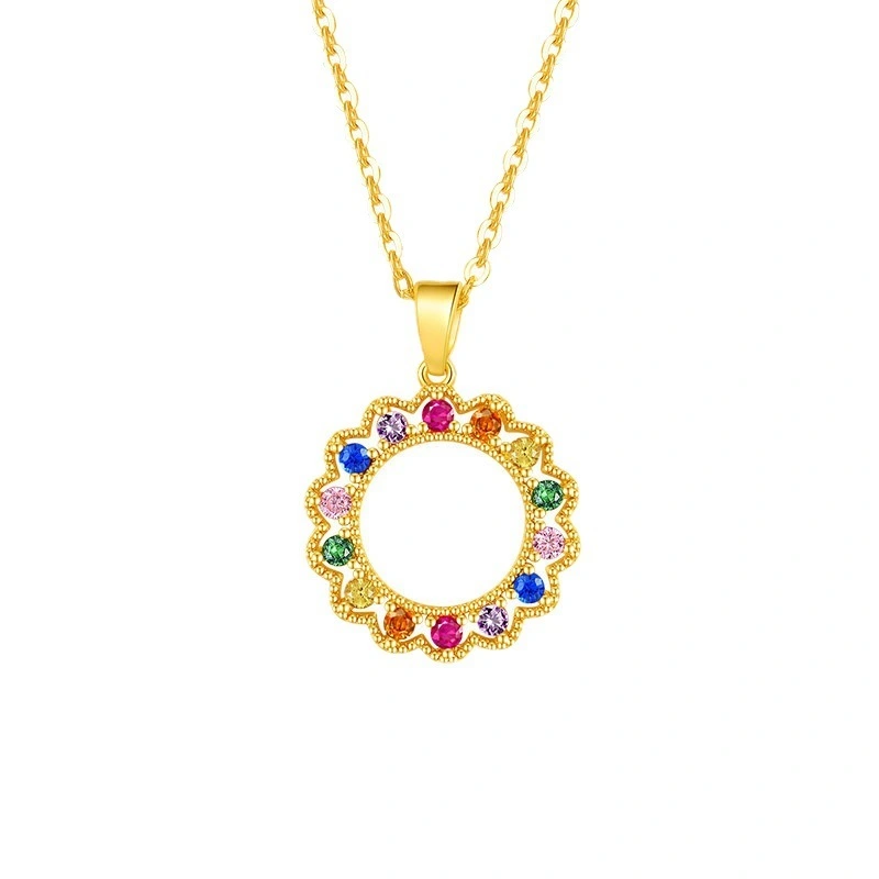 Hainon birthstone Necklace 18k gold plated Chain Link New Choker Necklace Gift for Women 1