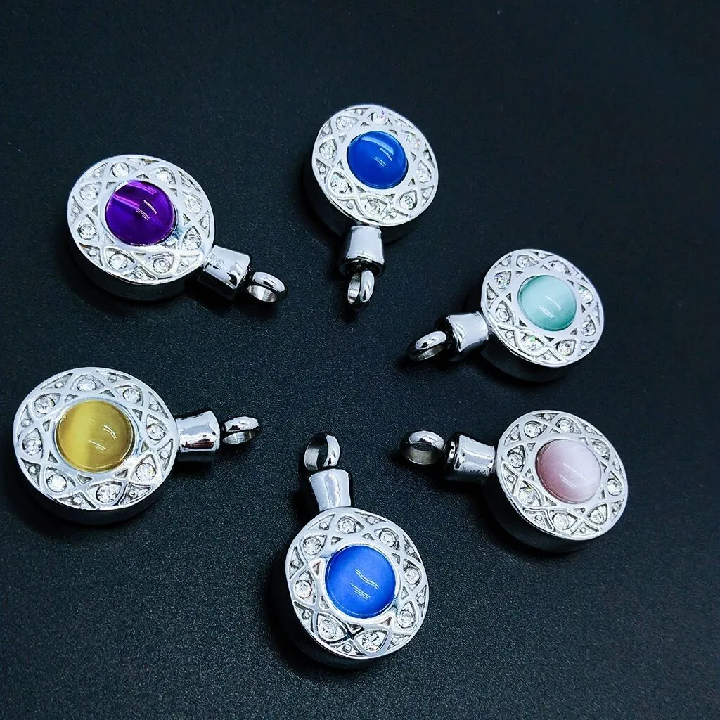 Hainon New products accessories ashes necklace jewelry natural stone pendant women flannel bag set 1