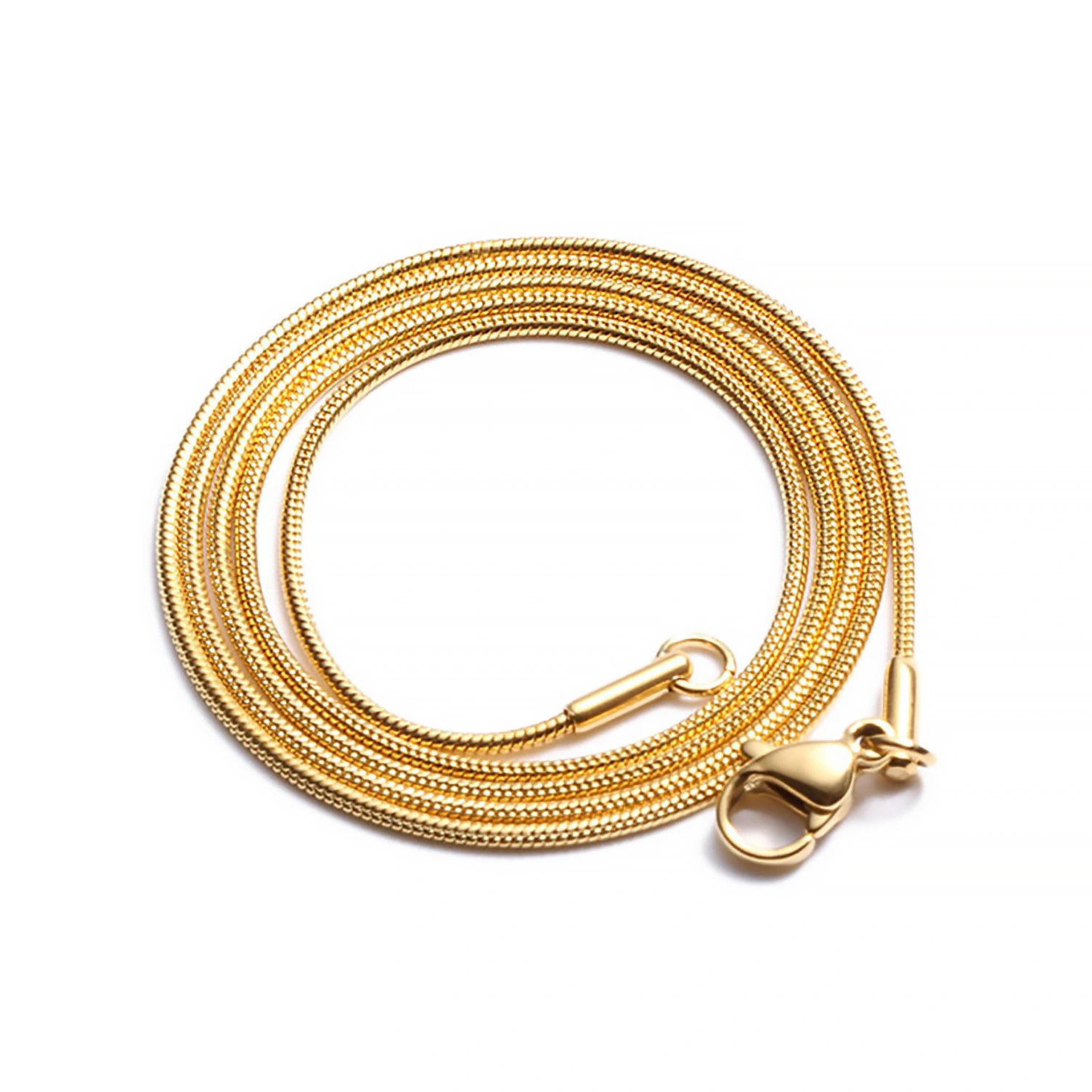 Hainon Gold Round Snake Bone Chain 1.2mm1.5mm Stainless Steel Chain 1