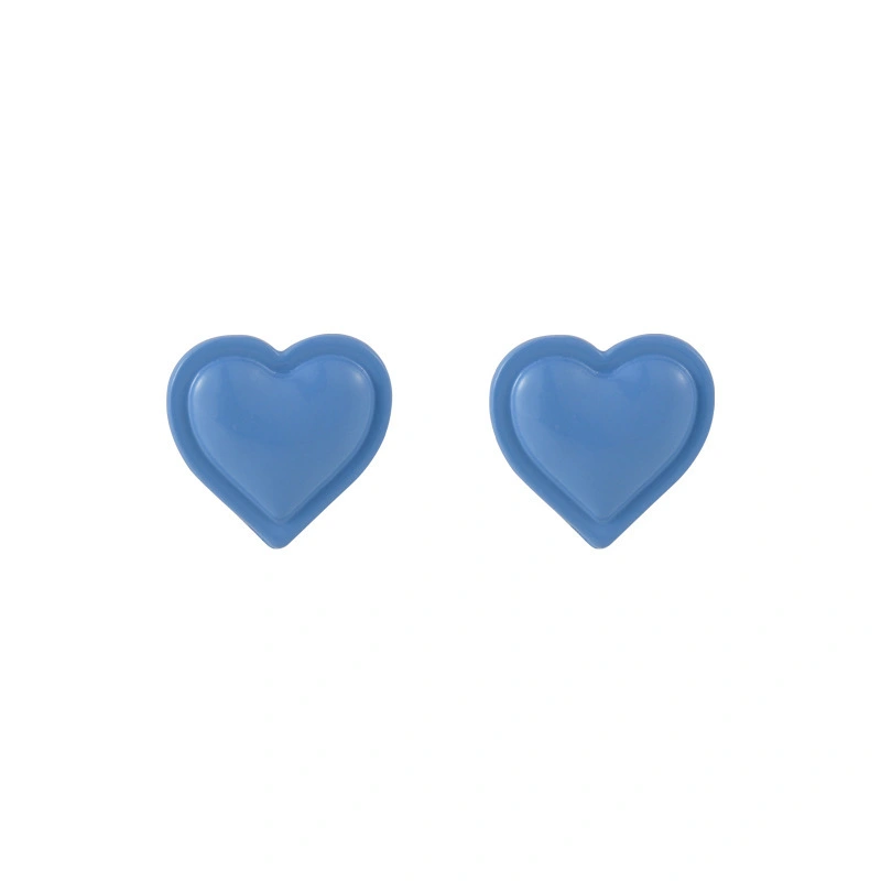 Hainon s925 silver needle cute blue and white love earrings wild simple fashion earrings alloy earrings 1